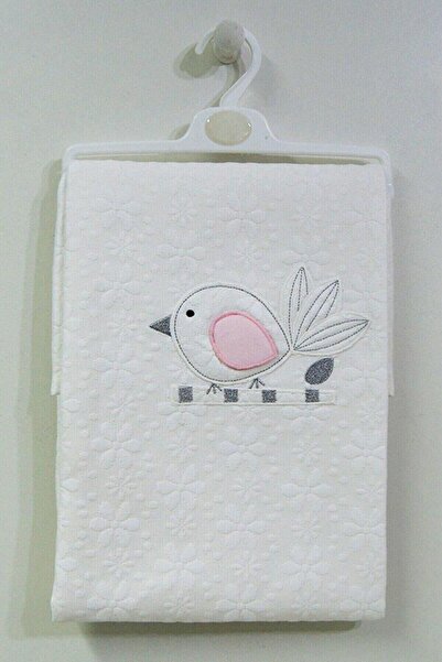 İDİL BABY Kız Bebek Kuş Desenli Pike 9067 Ekru