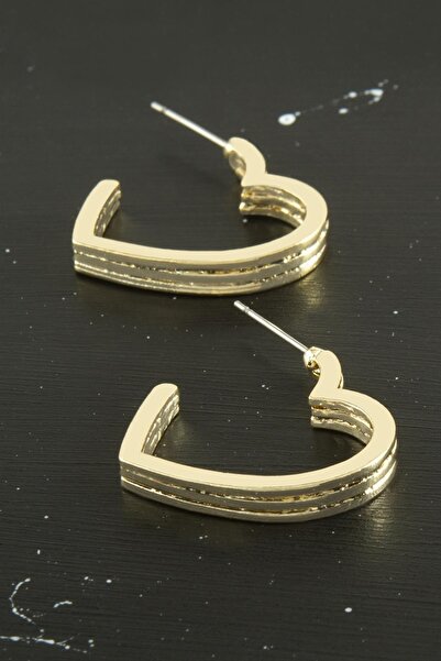 ZERO LAND Nrzsnt Heart Trend (215819) Metal Earrings-Yellow