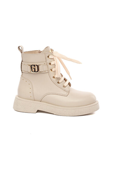 Greyder Girl's Black Genuine Leather Military Boots 5K5Zb59667