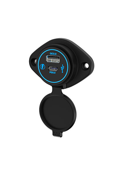 Genel Markalar Dc 12V 24V Panel montaj 3 Usb bağlantı noktaları 2 usb-bir 3.1...