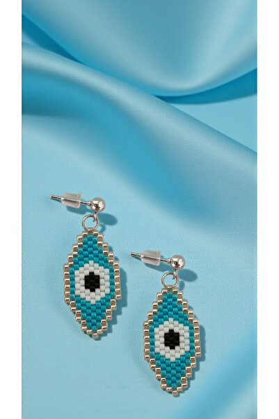 SEARD Miyuki Beads Handmade Silver Eye Earrings