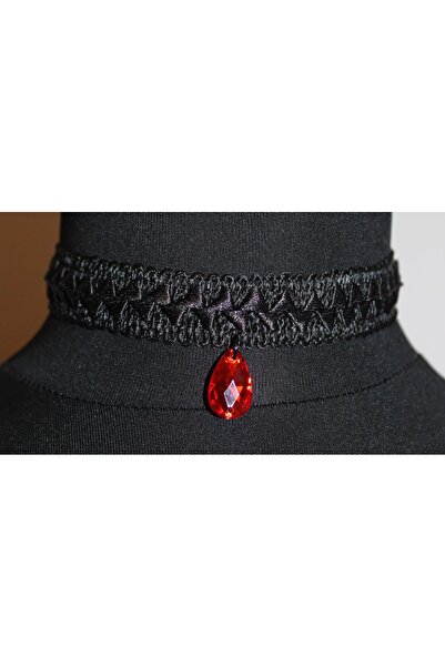 Mournbelle Gotik Kırmızı Damla Choker Kolye