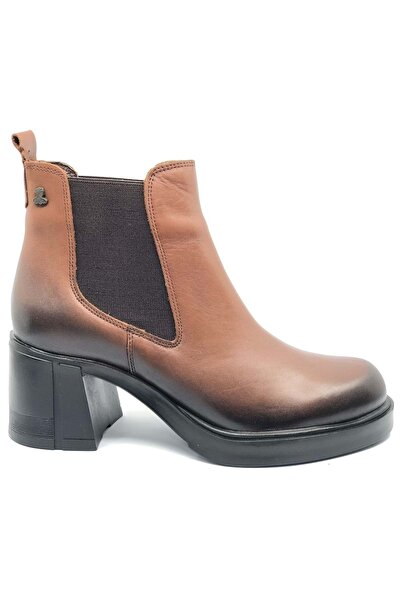 Venüs Amare Genuine Leather Non-Slip Sole Orthopedic Women's Boots Taba