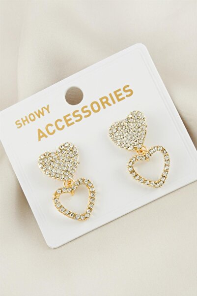 ZERO LAND Nrzsnt Heart New Season Stone (223806) Earrings-Silver Color