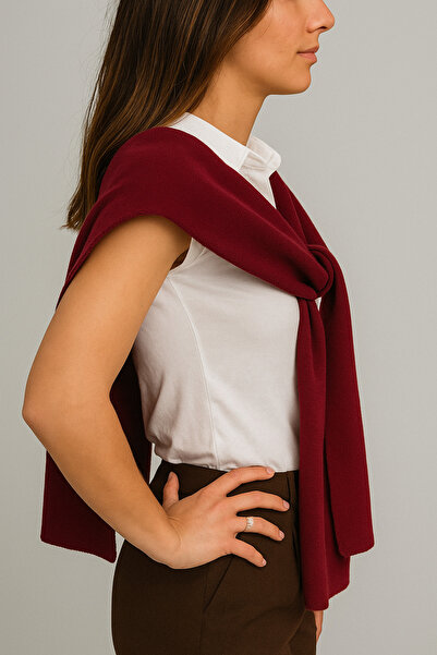 Sebir Moda Single Color Knitwear Acrylic Daily Office Shawl