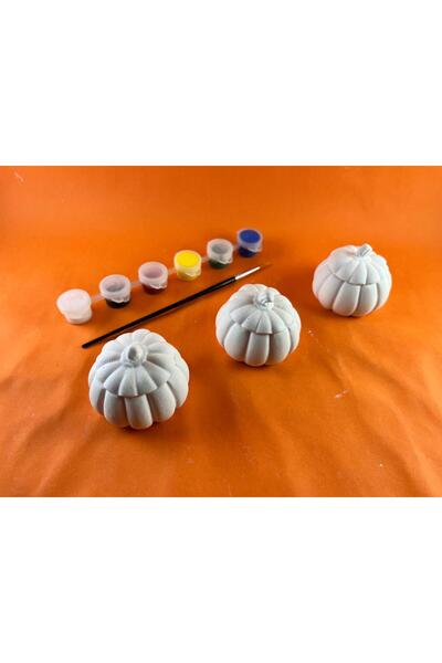 BEMİSA 3lü Balkabağı Boyama Seti Çocuklar Ve Yetişkinler İçin Eğlenceli Boyama