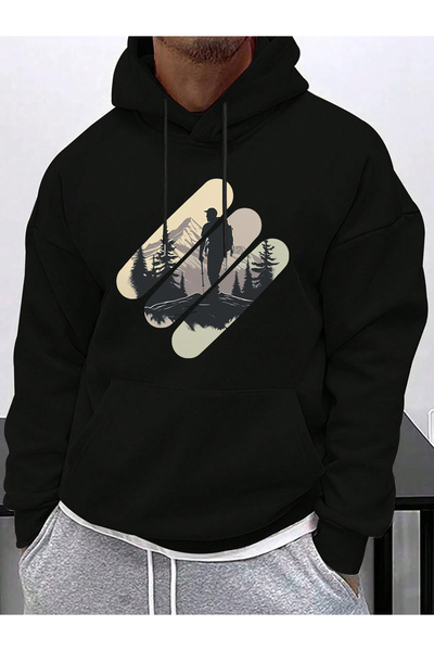 cc collection Muška Oversize kroj Mountain Štampano Sa kapuljačom majica