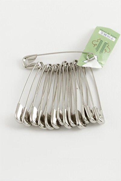 Genel Markalar NRZSNT 12 Adet Çengel İğne 3,5 (131220) cm-Gümüş Rengi