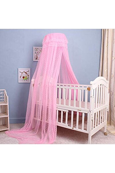 Kardett Pink canopy + Baby crib support - fine mosquito net, decorative dome, decoration for the child room