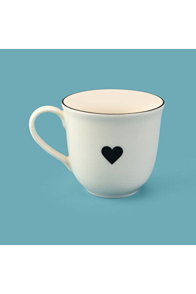MATMEL Kitchen Bold Heart Porcelain Mug - Black / White - 290 ml