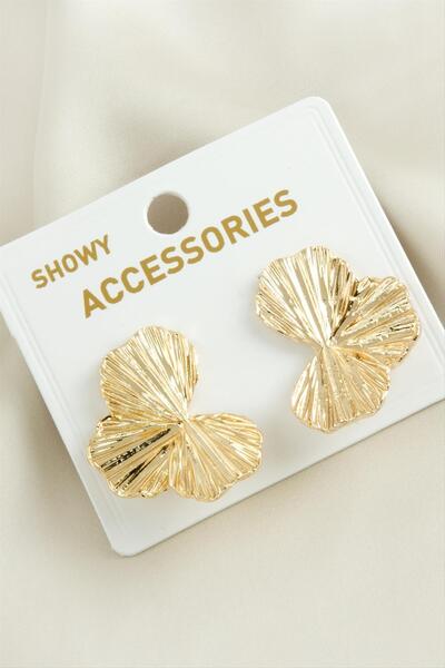 ZERO LAND Nrzsnt Leaf New Season (223752) Metal Earrings-Yellow