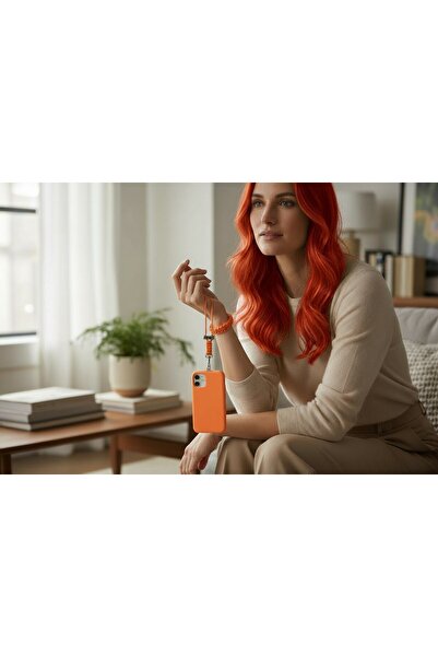 My Strape Neon Orange Paracord Bracelet Phone Strap Compatible with All Cases