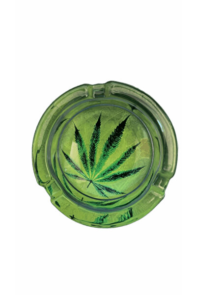 OEM Elegant Glass Ashtray "Marijuana Glass Ashtray" Modern Gift - Round