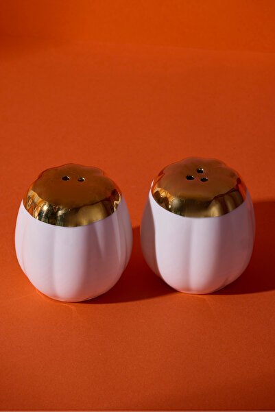 Perotti طقم ملح وفلفل من البورسلين على شكل يقطين مكون من قطعتين