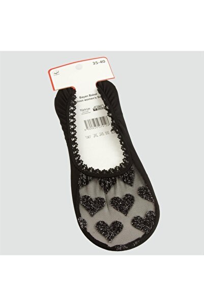 ZERO LAND Nrzsnt Heart (222022) Ballerina Socks-Black