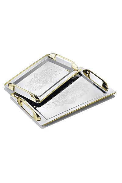 Arsel Tuğba Gold Söz & Nişan Tepsisi Premium 304 Kalite Paslanmaz Çelik (İsme Özel Tasarımlı)