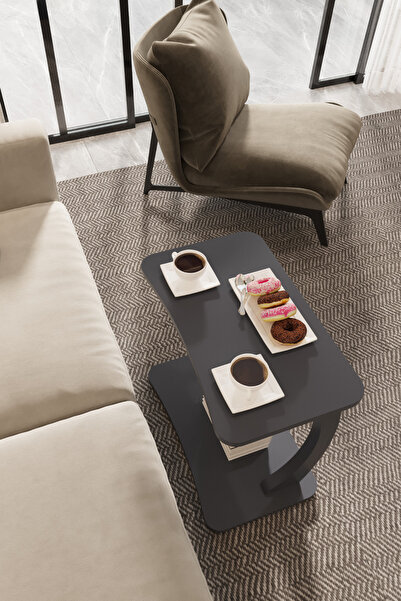 interGO C Ayaklı Yan SehpaLaptop Sehpası, Koltuk Sehpası, Kahvaltı Masası, Çalışma Sehpası