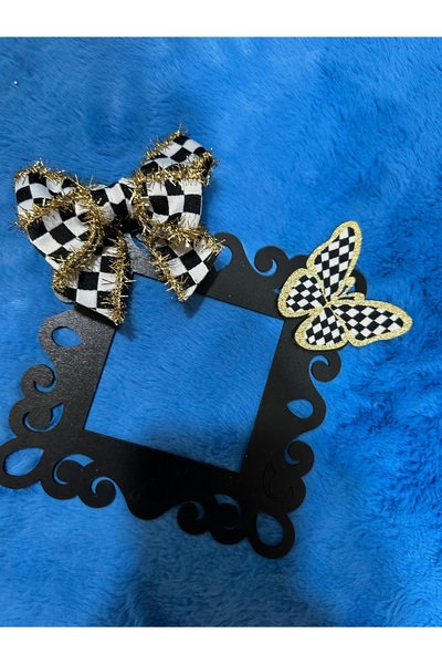 Marrone Doorbell Ornament with Bow and Butterfly Plug Frame