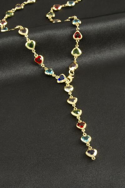 ZERO LAND قلادة NRZSNT على شكل قلب مرصعة بحجر الزركون (124517) - أصفر