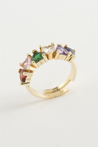 ZERO LAND خاتم NRZSNT مرصع بحجر الزركون على شكل قلب (123723) - لون فضي