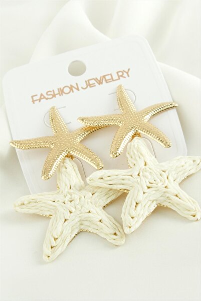 ZERO LAND Nrzsnt Starfish Trend (221140) Metal Earrings-Yellow