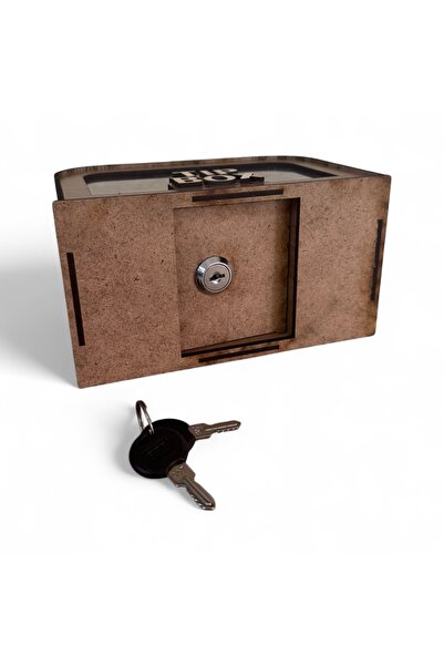 UNT Modern Wooden Tip Box – Laser Cut Lockable Type Box / Walnut