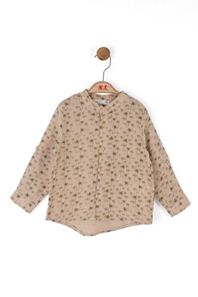 nk kids قميص بنين من نك كيدز للأطفال من عمر 1-4 سنوات من الكتان مع نخيل 48609...