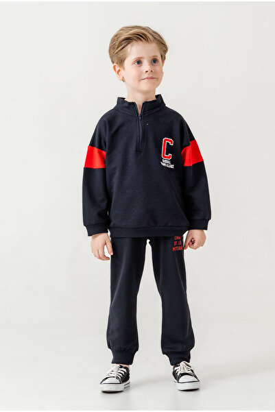 Chicsy Baby Set de trening de tranziție cu jumătate de fermoar pentru băieți ...