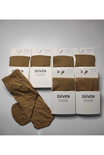 DÜVEN 6-Piece Set of Women's Skin-Colored Medium Thick Transitional Banana 40 Denim Short Socks