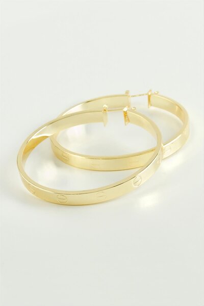 ZERO LAND Nrzsnt Crt Hoop Earrings (232850) 6 Cm-Yellow
