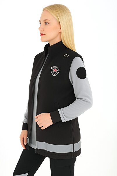 ARTHUR Kışlık Kadın Nakış İşlemeli Polar Özel Güvenlik Yeleği - Tunik Boy