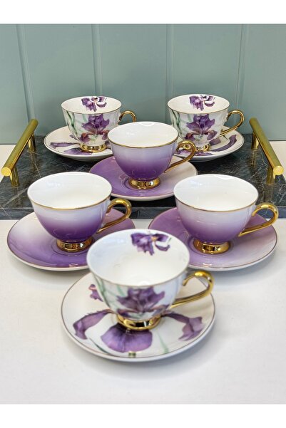 dunyazuccaciye Matmazel 6 Kişilik Porselen Türk Kahvesi Fincanı