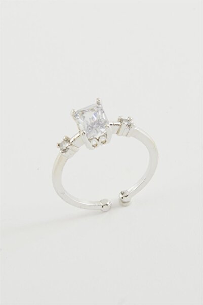 ZERO LAND خاتم NRZSNT مرصع بالأحجار (225227) - لون فضي