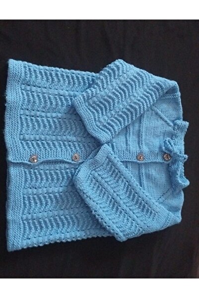 MİNEVOO EL İŞÇİLİĞİ MAVİ BEBEK HIRKASI