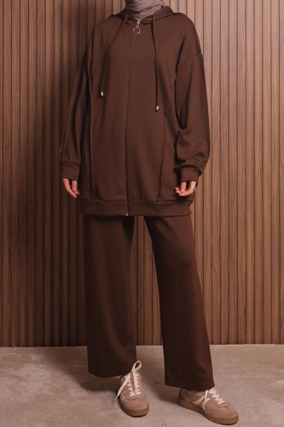 Mogi Butik Γυναικείο ύφασμα Modal oversized με κουκούλα Σετ Χιτζάμπ 3120