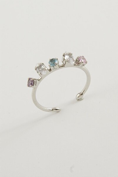 ZERO LAND Nrzsnt Oval Colored Stone (10148) Ring-Silver Color