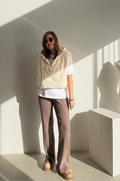 ELVAN TOLON Brown Corded Fabric Yumoş Trousers