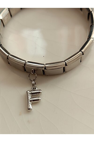 Kudi Italian Wristband with a Charm Bracelet Balloon Letter F