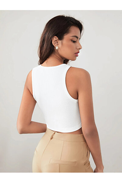 Bozz&Bozz Collection Women's Juicy Crystal Stone Printed Halter Neck Crop Top Tank Top