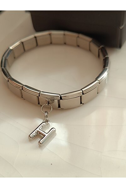 Kudi Italian Wristband with a Charm Bracelet Balloon Letter H
