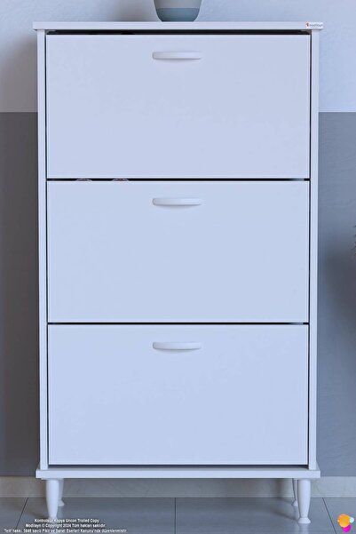 Lina Vella Home AYAKLI Kapı Önü 72 x 127 x 26 cm’ lik 3 Düşer Kapak 6 Göz Bölmeli Ayakkabılık