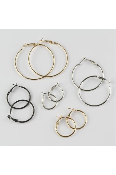 ZERO LAND Nrzsnt Classic (10325) Hoop Earrings-Black