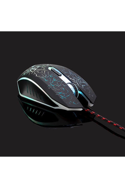 MRG Mouse Gaming RGB MX15, Cu Fir, 6000 DPI, 7 Culori, 7 Butoane, Negru