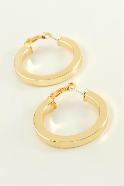 ZERO LAND Nrzsnt Scrunch Hoop Earrings (230741) 3 Cm-Yellow