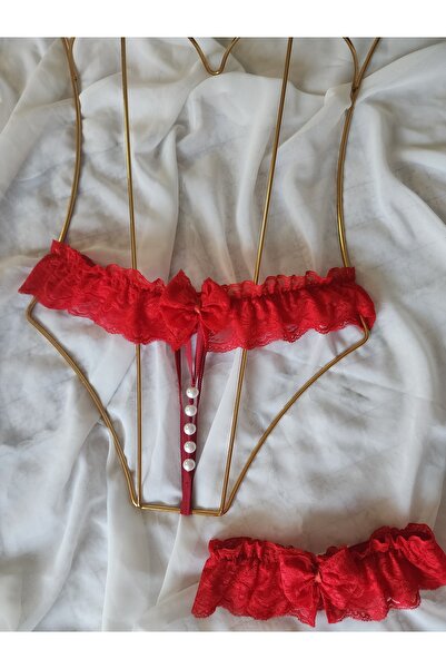 G&H UNDERWEAR Pearl String Thong Panties with Leg Bands