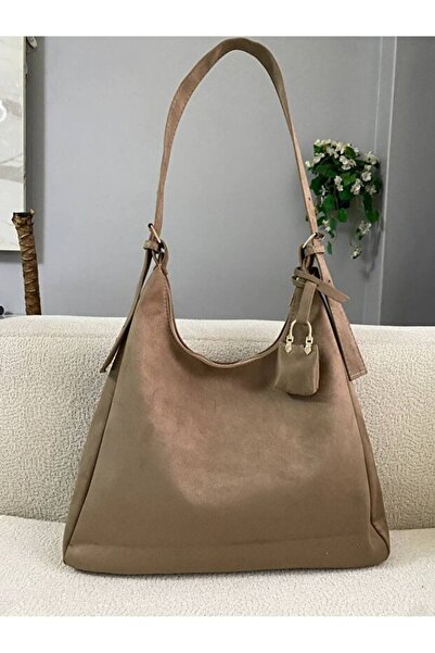 Rivina Mira Suede Charm Detailed Hand and Shoulder Women's Bag