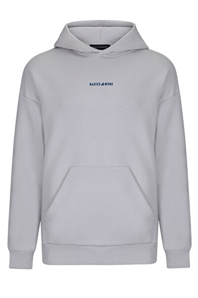 Basics&More Gri Basic Sweatshirt Hoodie