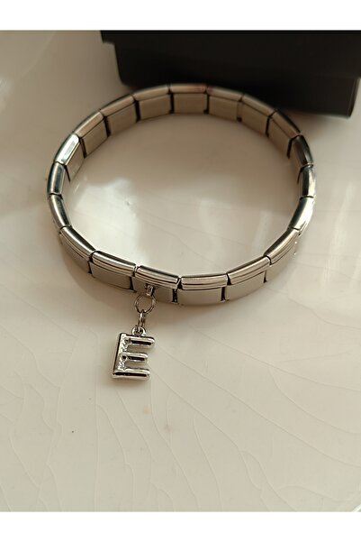 Kudi Italian Wristband with a Charm Bracelet Balloon Letter E