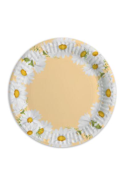 DOĞABEREN Papatya Temalı Tabak Karton Doğum Günü Tabağı 8'li
