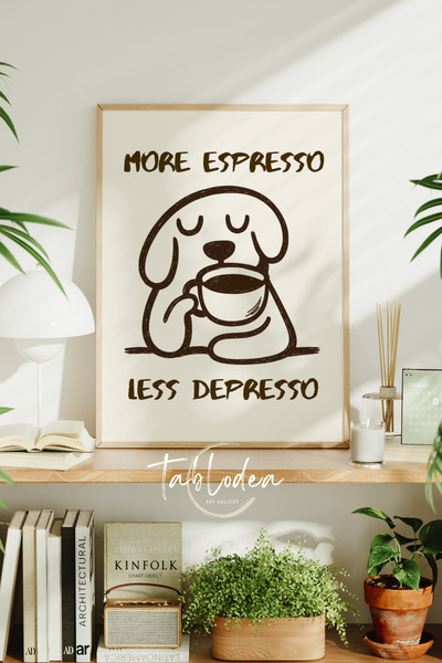 tablodea Espresso Minimalist Coffee Corner Decor pentru bucătărie Poster înră...